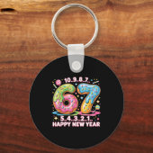 67 Countdown Happy New Year 2026 Funny Donut Numbe Schlüsselanhänger (Vorderseite)