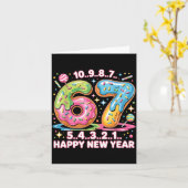 67 Countdown Silvester 2026 Lustige Donut-Nummer Karte (Gelbe Blume)