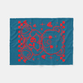 67 Cute Heart Teddy Bear Valentine's Day Six Seven Fleecedecke (Vorderseite (Horizontal))