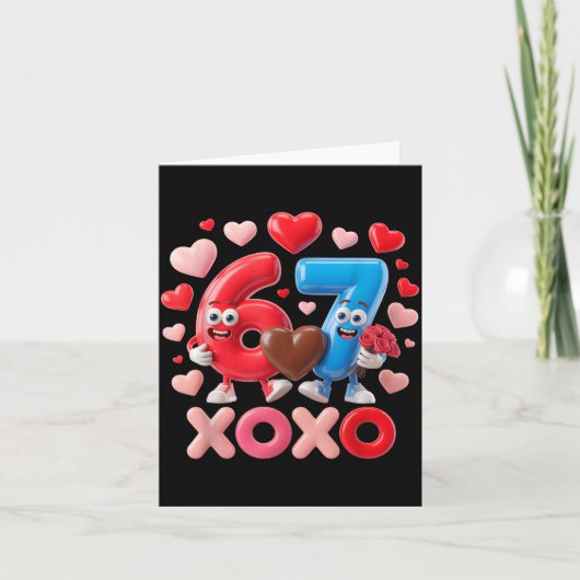 67 Cute Six Seven Gen Meme Couple Anniversary Vale Karte (Vorderseite)