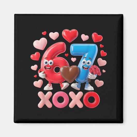 67 Cute Six Seven Gen Meme Couple Anniversary Vale Magnet (Vorne)
