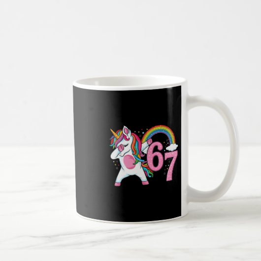 67 Dabbing Einhorn Für Mädchen Sechs Sieben Meme K Kaffeetasse (Rechts)