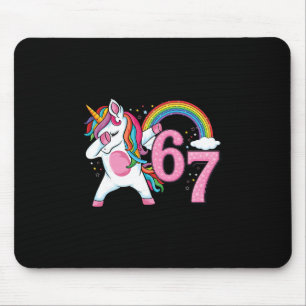 67 Dabbing Einhorn für Mädchen sechs sieben Meme K Mousepad