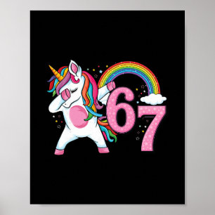 67 Dabbing Einhorn Für Mädchen Sechs Sieben Meme K Poster