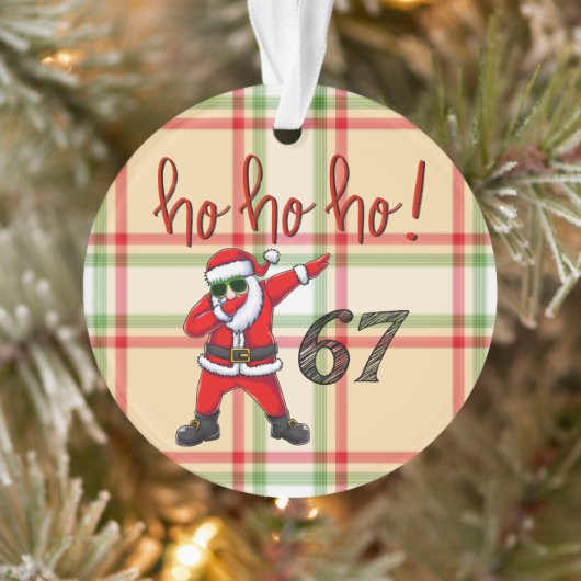 67 Dabbing Santa Christmas Ornament (Baum)