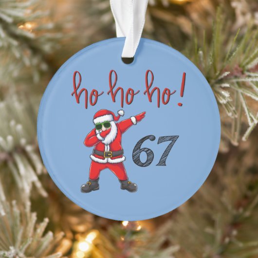 67 Dabbing Santa Christmas Ornament (Baum)