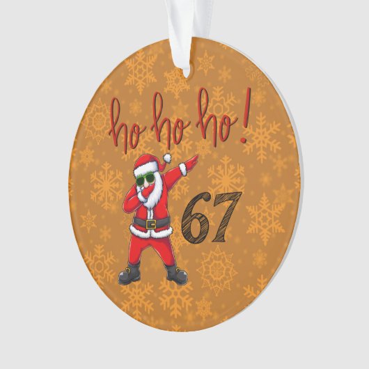 67 Dabbing Santa Christmas Ornament (Vorderseite)