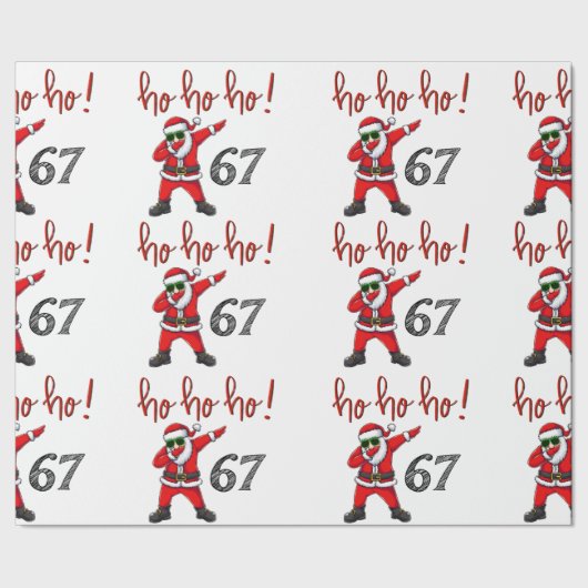67 Dabbing Weihnachtsmann Geschenkpapier (Saum)