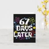 67 Days Later 67th Day Of School Teachers Kids Boy Karte (Gelbe Blume)