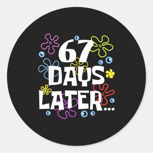 67 Days Later 67th Day Of School Teachers Kids Boy Runder Aufkleber (Vorderseite)