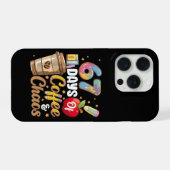 67 Days of Coffee & Chaos Funny Teacher Countdown iPhone Hülle (Rückseite (Horizontal))