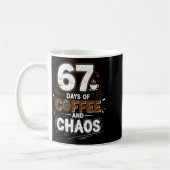 67 Days Of Coffee Teachers Retro School Six Seven Kaffeetasse (Links)