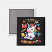 67 Days Of Kindergarten Unicorn Outfit For Kids An Magnet (Vorderseite/Rückseite)