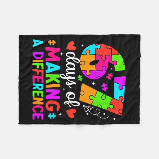 67 Days Of Making A Difference Funny Teacher Stude Fleecedecke (Vorderseite (Horizontal))