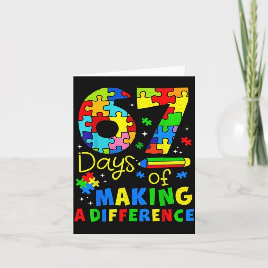 67 Days Of Making A Difference Funny Teacher Stude Karte (Vorderseite)