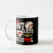 67 Days Of School 67th Day Funny Baseball Meme Men Kaffeetasse (Links)