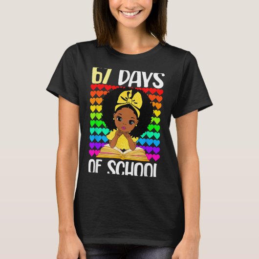 67 Days Of School 67th Day Smarter Six Seven Melan T-Shirt (Vorderseite)
