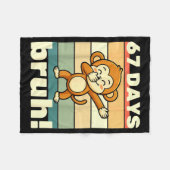 67 Days Of School Bruh Funny Meme Boys Kids Dabbin Fleecedecke (Vorderseite (Horizontal))