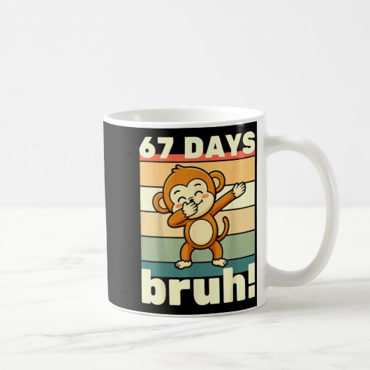 67 Days Of School Bruh Funny Meme Boys Kids Dabbin Kaffeetasse (Rechts)