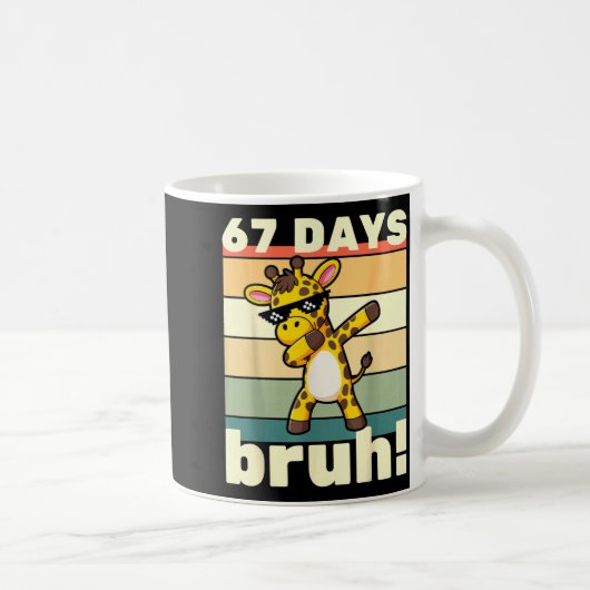 67 Days Of School Bruh Funny Meme Boys Kids Dabbin Kaffeetasse (Rechts)