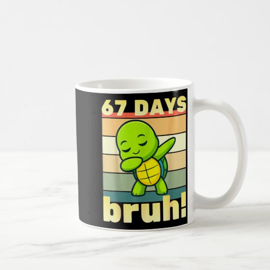 67 Days Of School Bruh Funny Meme Boys Kids Dabbin Kaffeetasse (Rechts)