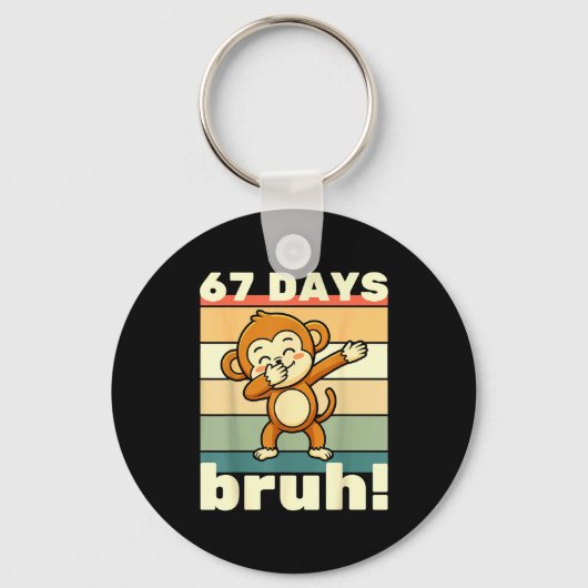67 Days Of School Bruh Funny Meme Boys Kids Dabbin Schlüsselanhänger (Vorderseite)