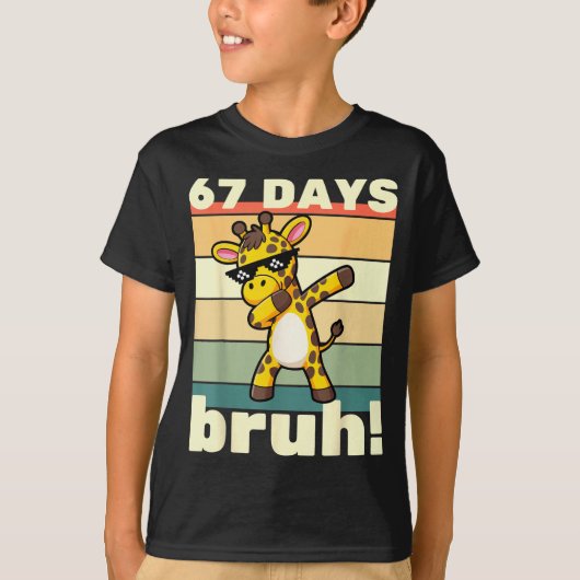 67 Days Of School Bruh Funny Meme Boys Kids Dabbin T-Shirt (Vorderseite)