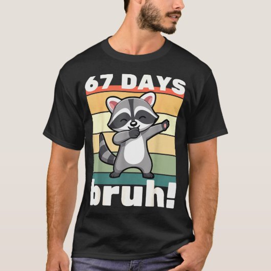 67 Days Of School Bruh Funny Meme Boys Kids Dabbin T-Shirt (Vorderseite)