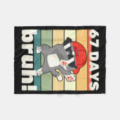 67 Days Of School Bruh Funny Meme Kids Boy Girl Da Fleecedecke (Vorderseite (Horizontal))