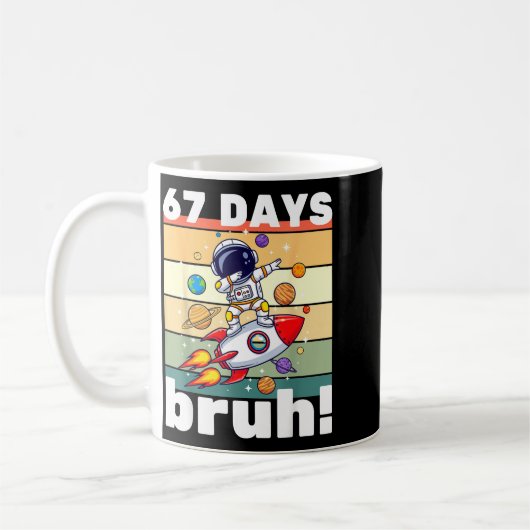 67 Days Of School Bruh Funny Meme Kids Dabbing Ast Kaffeetasse (Links)