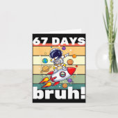 67 Days Of School Bruh Funny Meme Kids Dabbing Ast Karte (Vorderseite)