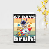 67 Days Of School Bruh Funny Meme Kids Dabbing Ast Karte (Gelbe Blume)