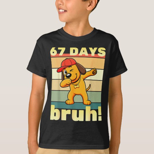 67 Days Of School Bruh Funny Meme Teachers Kids Da T-Shirt (Vorderseite)