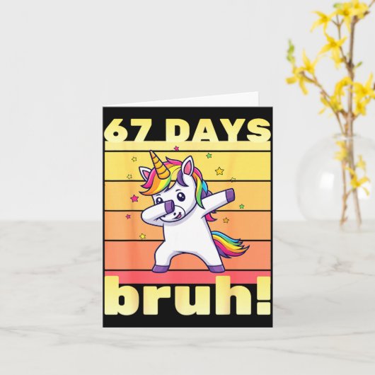 67 Days Of School Bruh Funny Teacher Kids Dabbing Karte (Gelbe Blume)