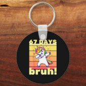 67 Days Of School Bruh Funny Teacher Kids Dabbing Schlüsselanhänger (Vorderseite)