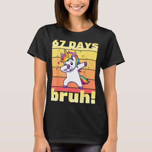67 Days Of School Bruh Funny Teacher Kids Dabbing T-Shirt (Vorderseite)
