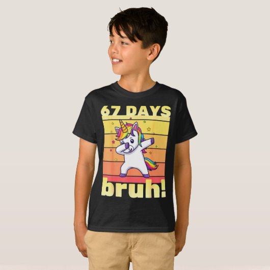 67 Days Of School Bruh Funny Teacher Kids Dabbing T-Shirt (Vorne ganz)