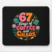 67 Days Of School Coffee Lover 67th Day Of School  Mousepad (Vorne)