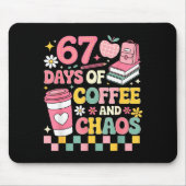 67 Days Of School Coffee Lover 67th Day Of School Mousepad (Vorne)