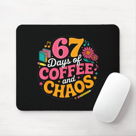 67 Days Of School Coffee Lover 67th Day Of School Mousepad (Mit Mouse)