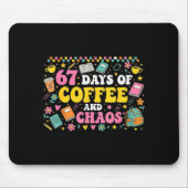 67 Days Of School Coffee Lover Teachers Retro Six  Mousepad (Vorne)