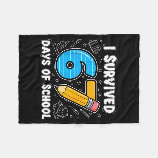 67 Days Of School Complete - Teacher Student Funny Fleecedecke (Vorderseite (Horizontal))