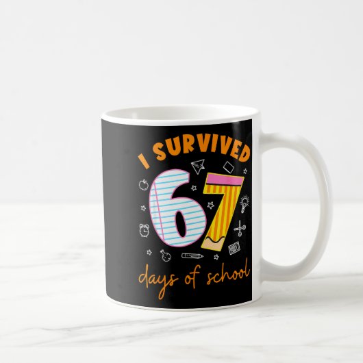 67 Days Of School Cool Teacher Design Kaffeetasse (Rechts)