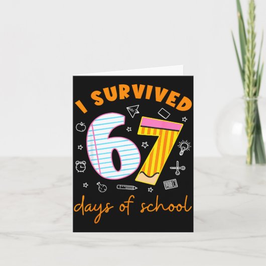67 Days Of School Cool Teacher Design Karte (Vorderseite)