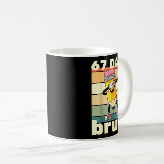 67 Days Of School Funny 67 Days Bruh Teachers Kids Kaffeetasse (VorderseiteRechts)