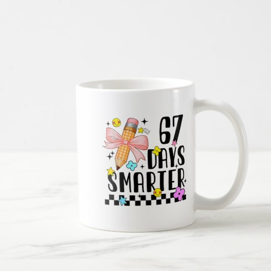 67 Days Of School Funny 67 Days Smarter Student Te Kaffeetasse (Rechts)