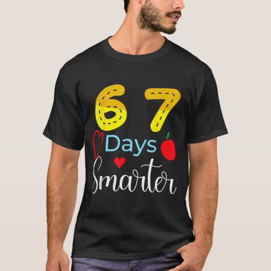 67 Days Of School Funny 67 Days Smarter Student Te T-Shirt (Vorderseite)