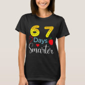 67 Days Of School Funny 67 Days Smarter Student Te T-Shirt (Vorderseite)