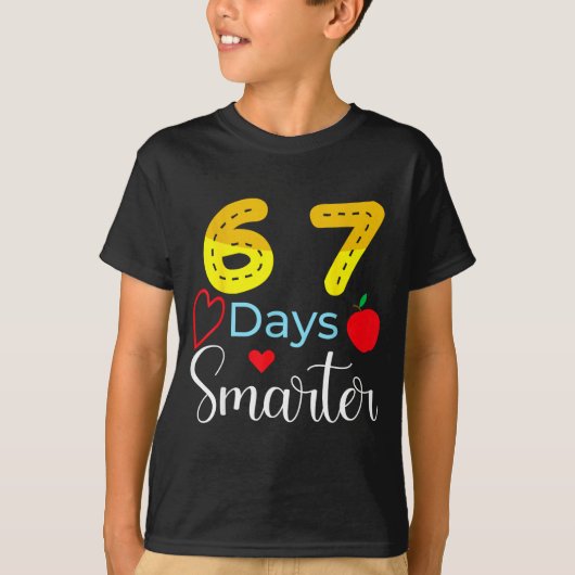 67 Days Of School Funny 67 Days Smarter Student Te T-Shirt (Vorderseite)