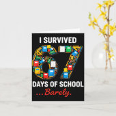 67 Days Of School Funny I Survived Six Seven Meme Karte (Gelbe Blume)